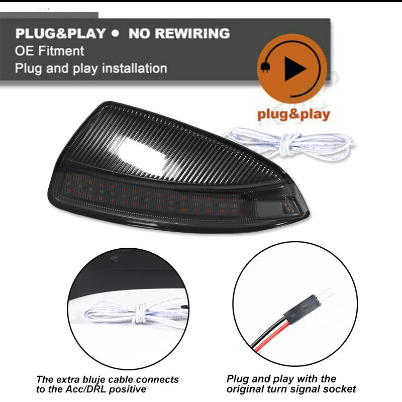 White LED Side Mirror Turn Signal Light