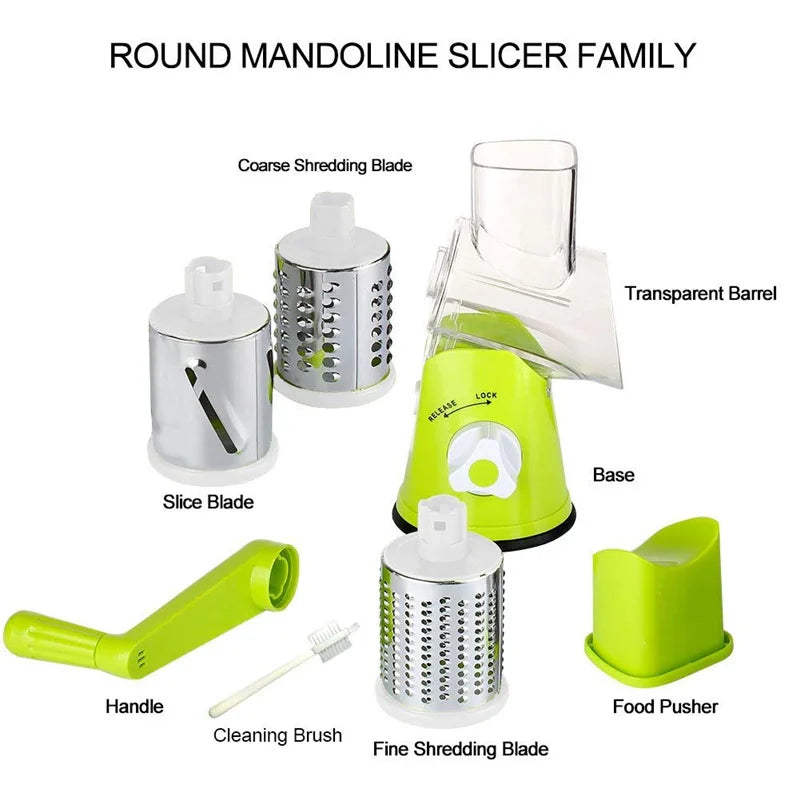 Manual Rotary Vegetable & Cheese Slicer