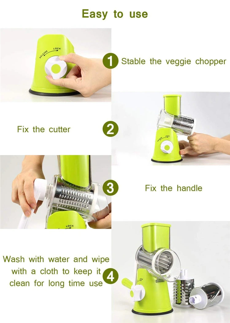 Manual Rotary Vegetable & Cheese Slicer