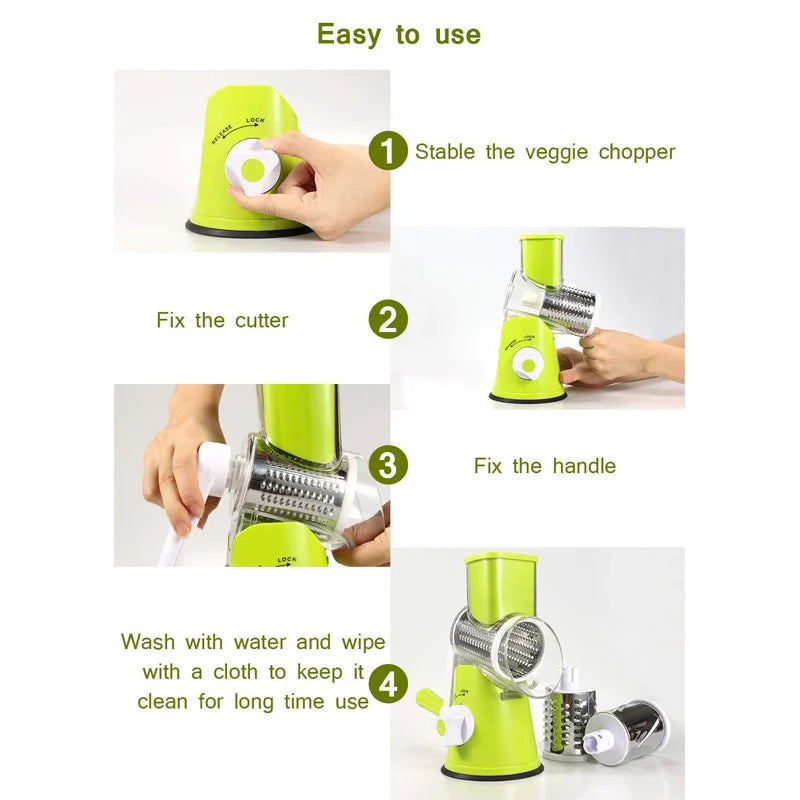 Manual Rotary Vegetable & Cheese Slicer