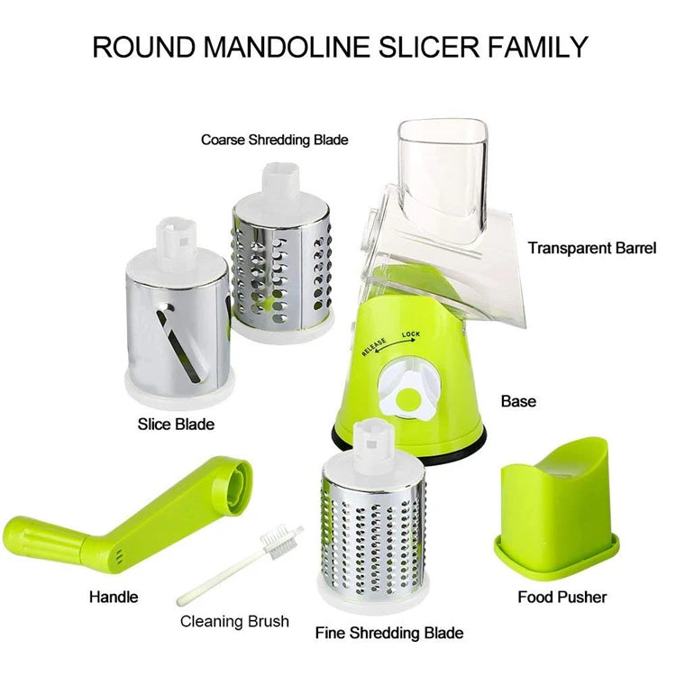 Manual Rotary Vegetable & Cheese Slicer