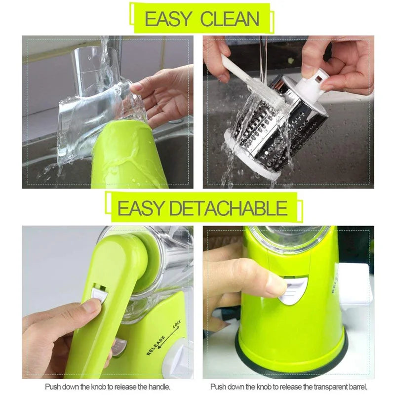 Manual Rotary Vegetable & Cheese Slicer