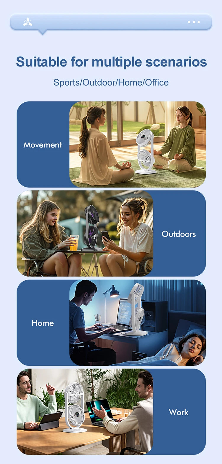 USB Rechargeable Portable Desktop Fan – Rotatable Design