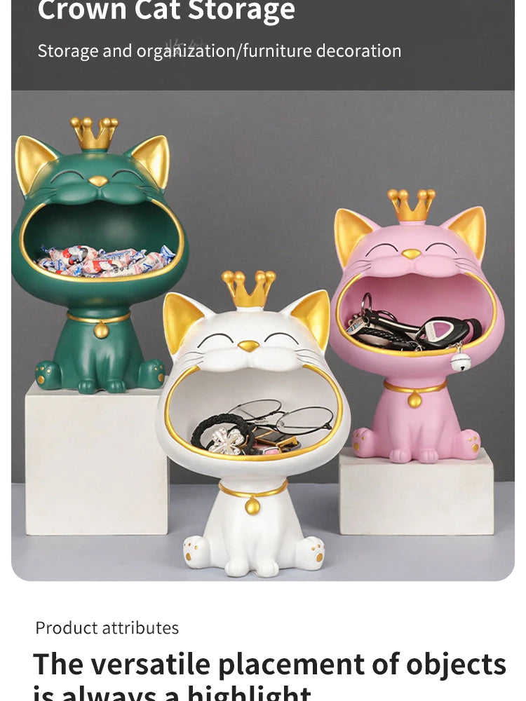 Decorative Cat Sculpture & Storage Ornament