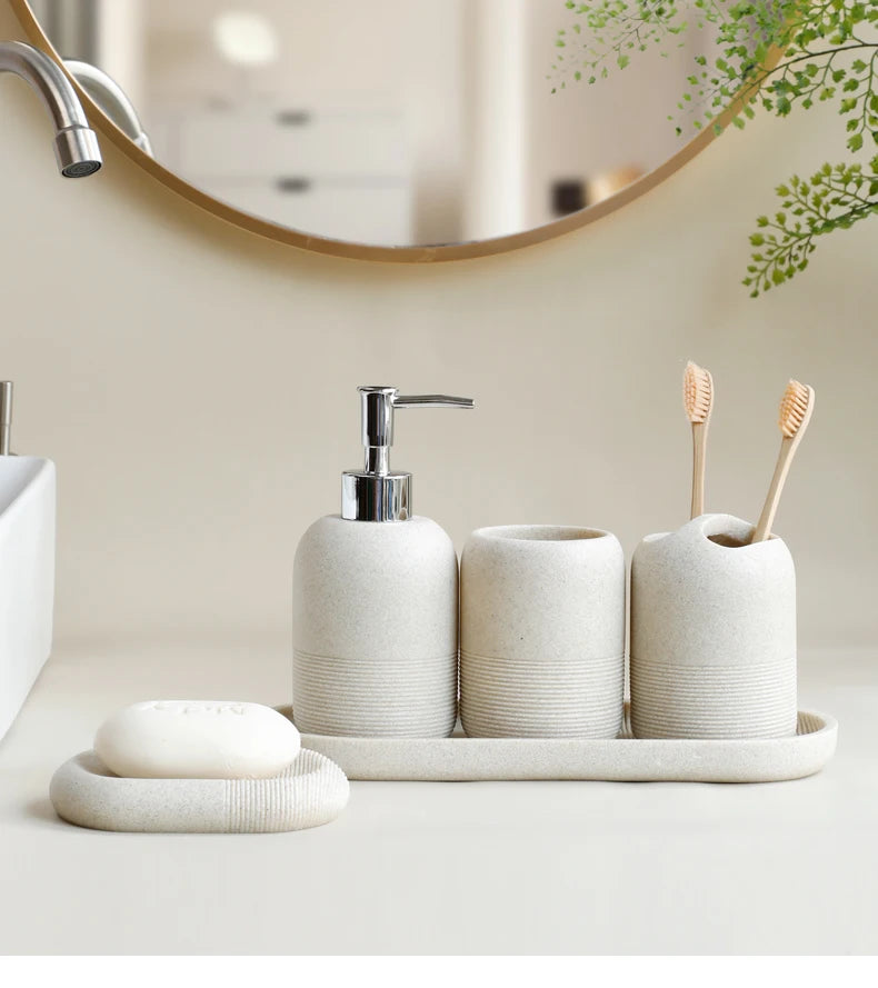 5PCS Bathroom Accessories Set – Lotion Dispenser