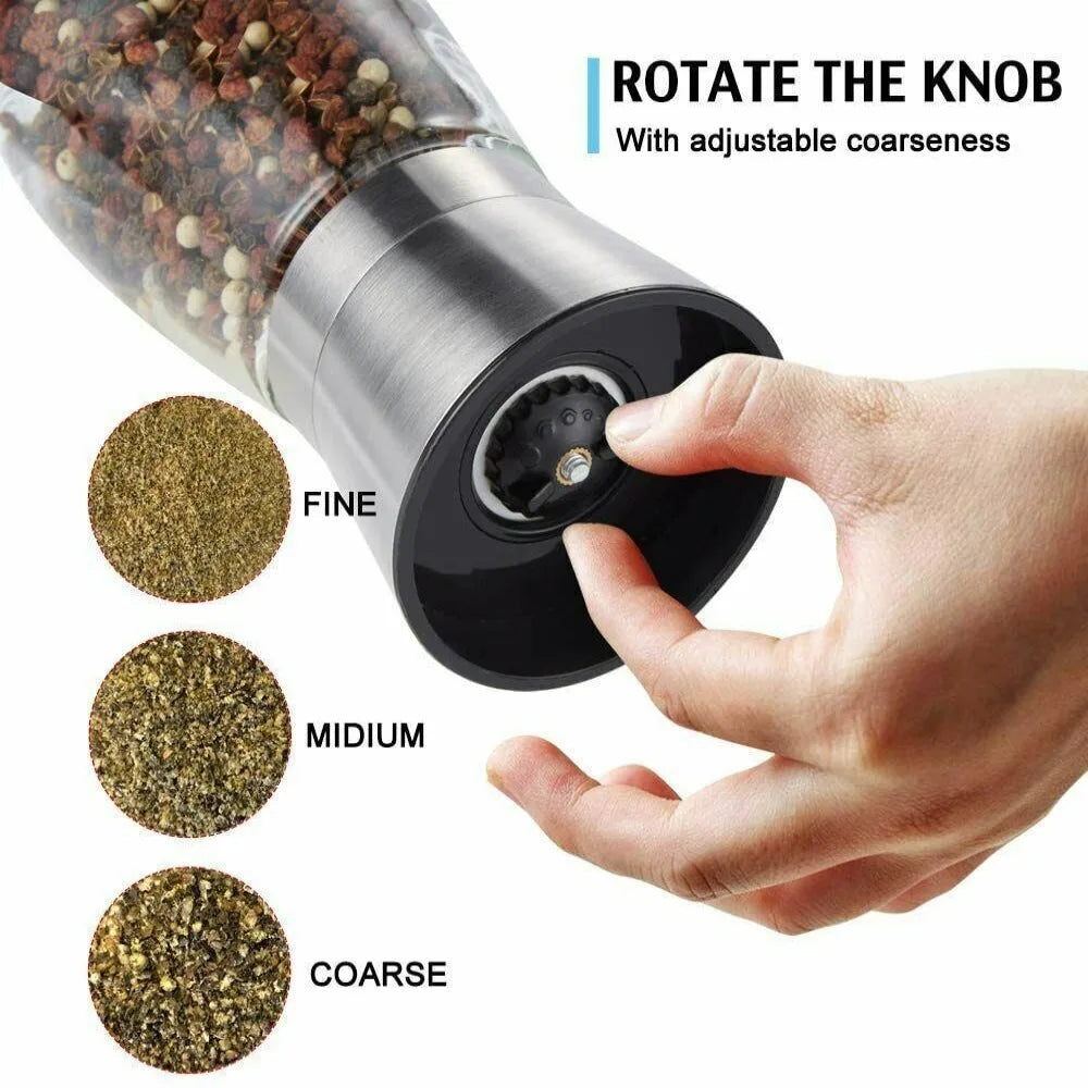 180/200ML Pepper Grinder Stainless Steel Glass Spice Bottle