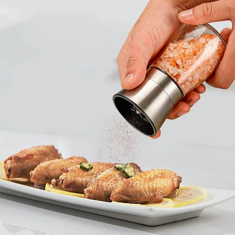 180/200ML Pepper Grinder Stainless Steel Glass Spice Bottle