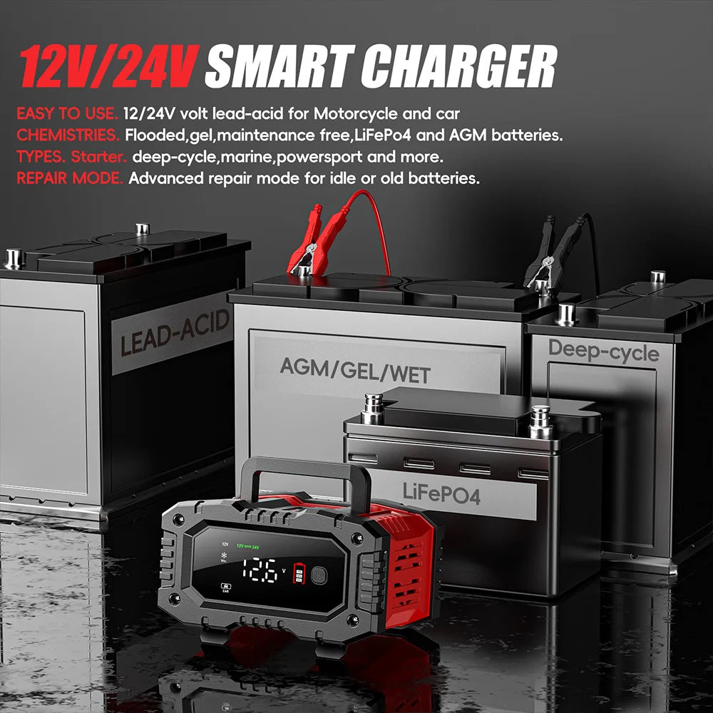 Battery Charger & Repair for AGM, LiFePO4, GEL & Lead-Acid