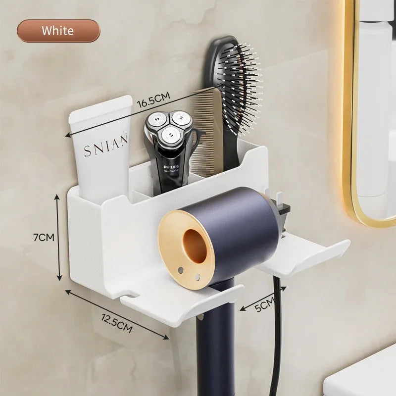 Bathroom Wall-Mounted Hair Dryer Holder
