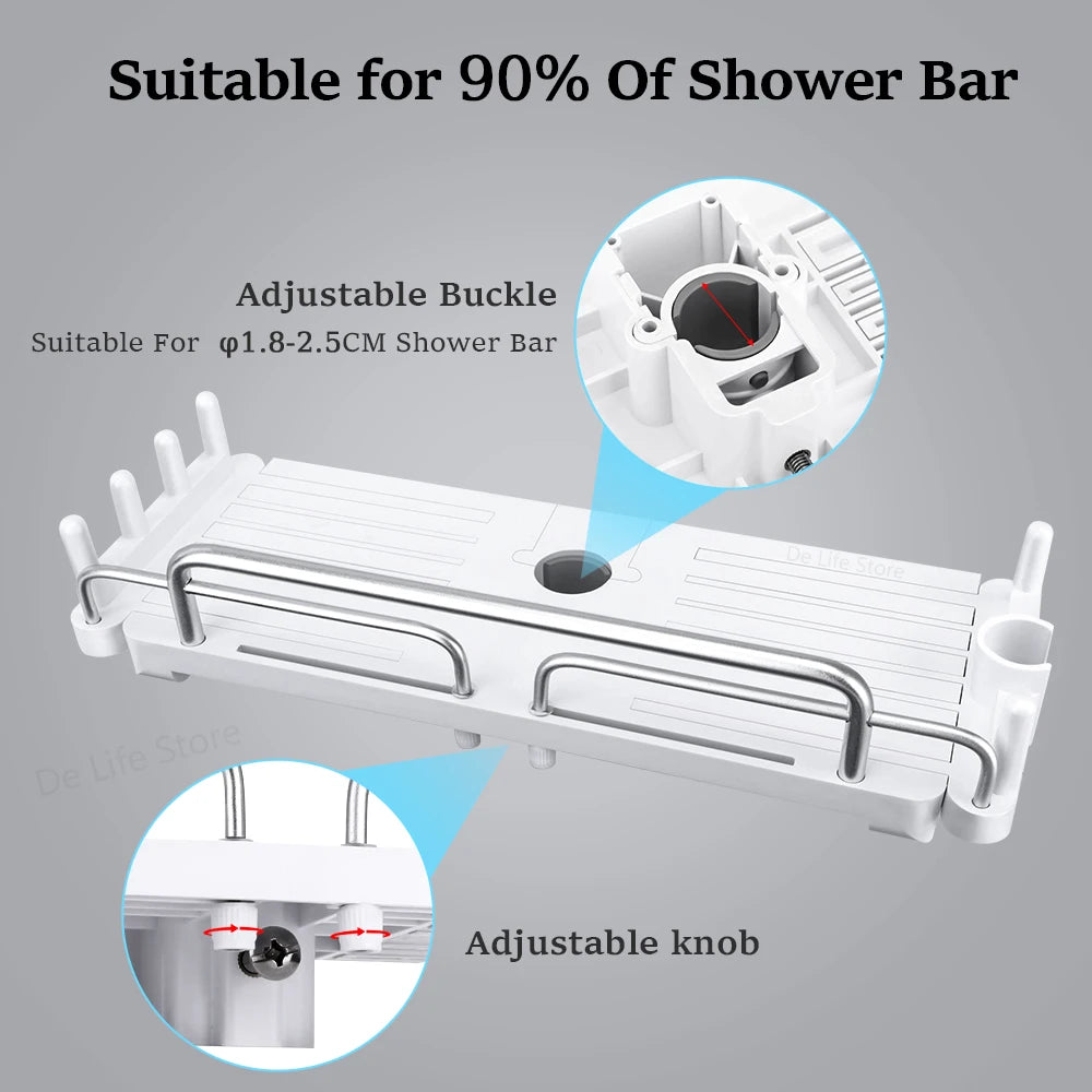 Extendable Drill-Free Shower Shelf – Bathroom Storage Holder