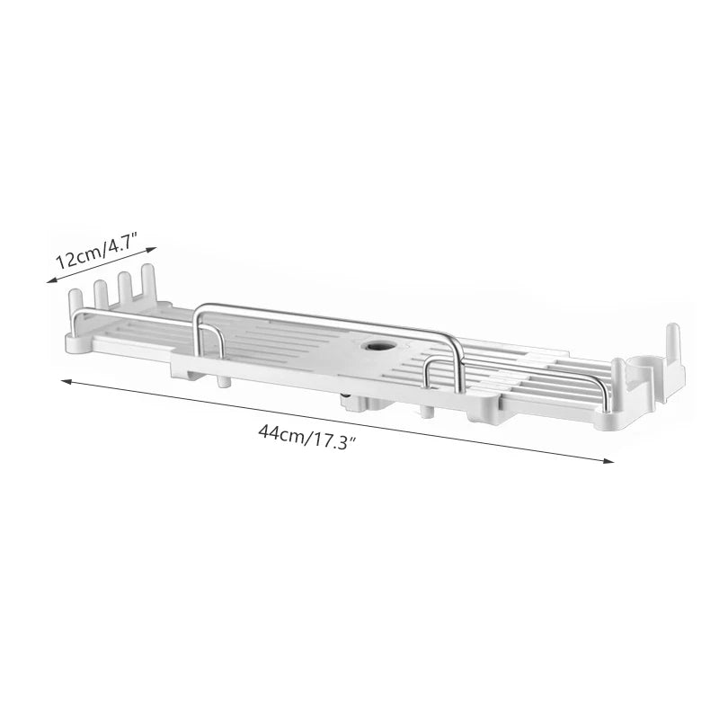 Extendable Drill-Free Shower Shelf – Bathroom Storage Holder