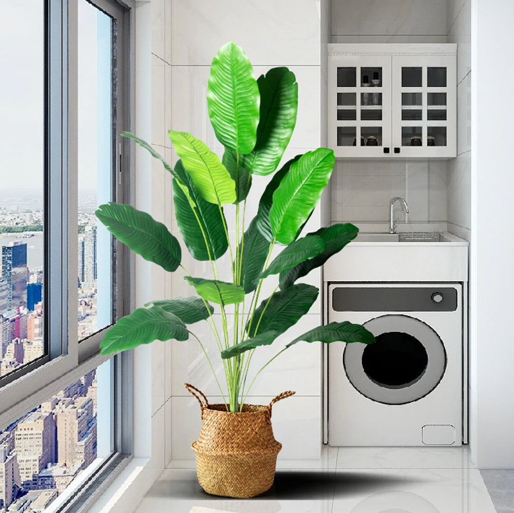 Tropical Fake Banana & Palm Leaves for Home & Garden Decor