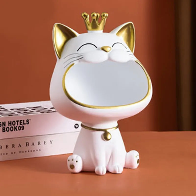 Decorative Cat Sculpture & Storage Ornament