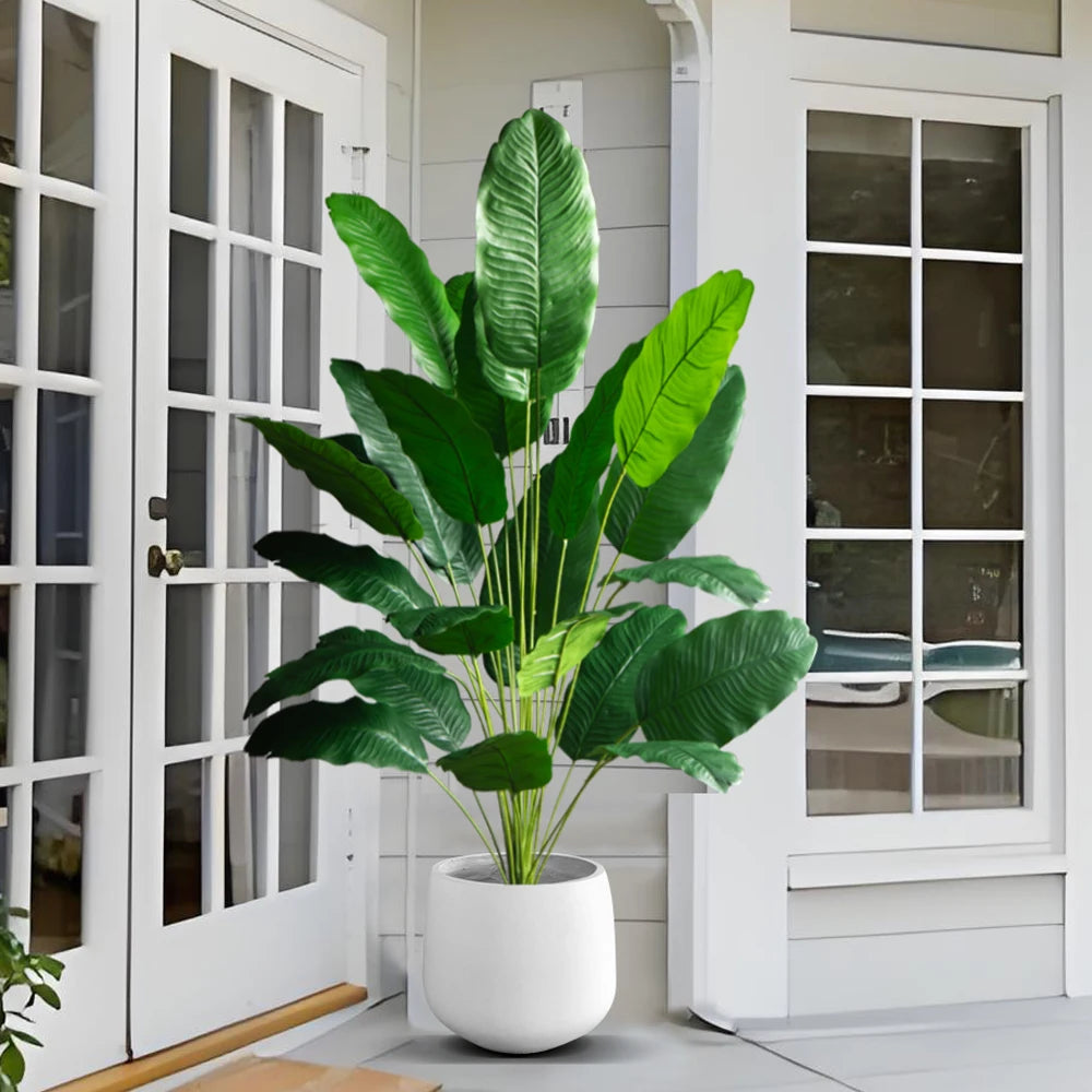 Tropical Fake Banana & Palm Leaves for Home & Garden Decor