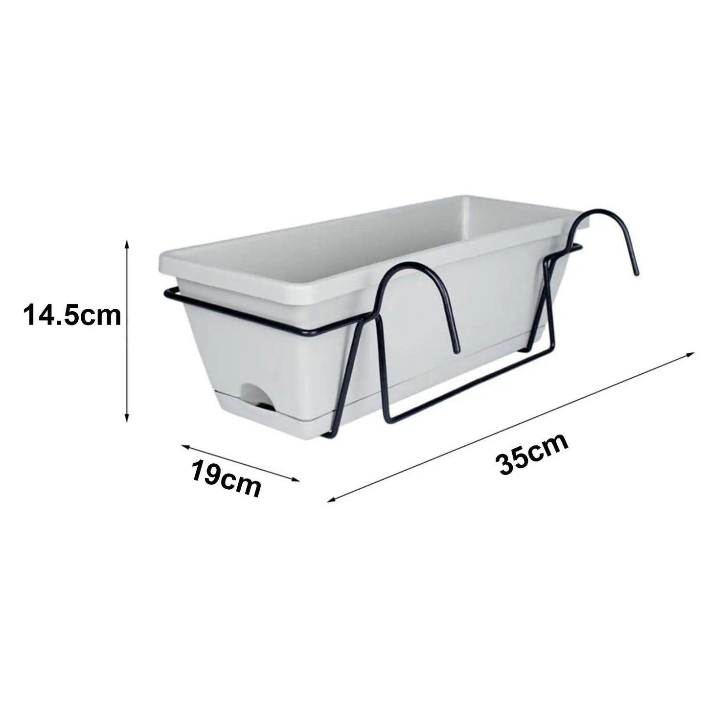 Railing & Window Box Flower Pot for Garden & Yard