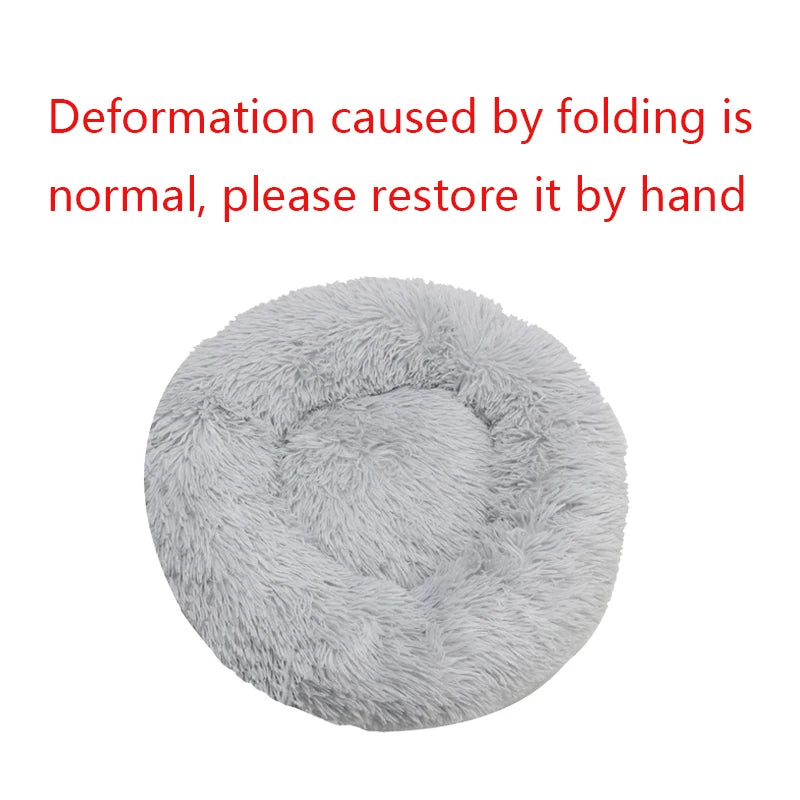 Round Plush Dog & Cat Bed