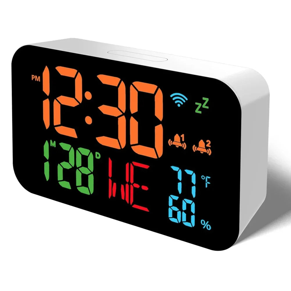 WiFi LED Desktop Clock with Thermometer & Hygrometer