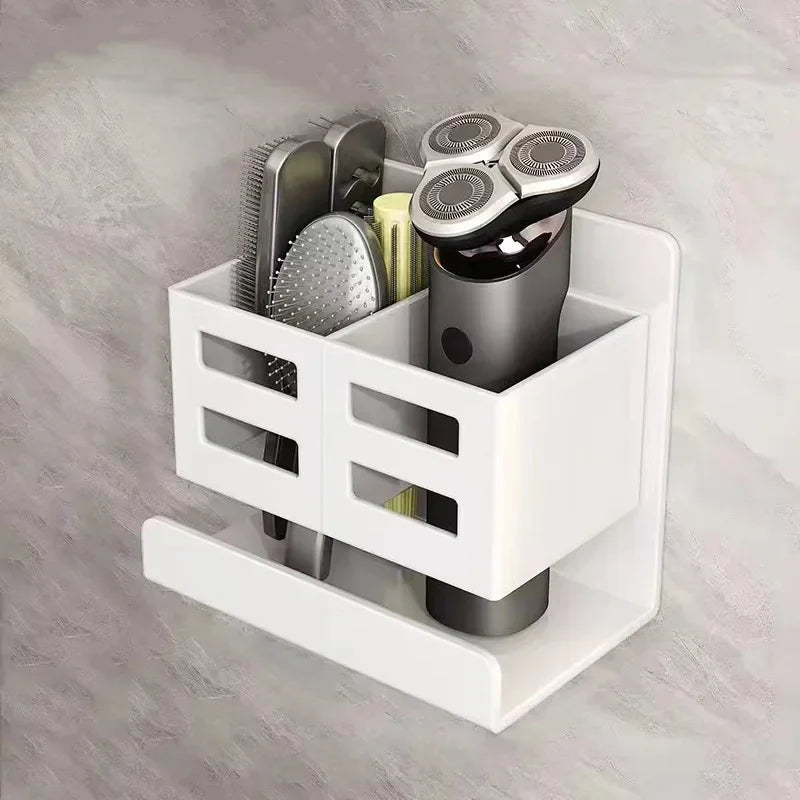 Hole-Free Wall-Mounted Bathroom Storage Rack