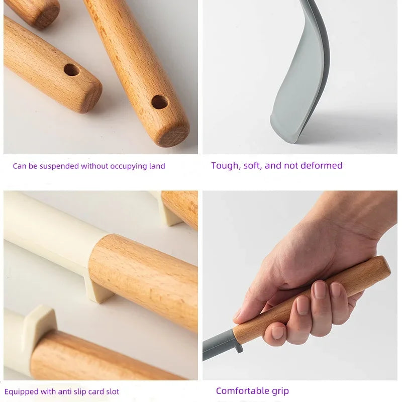 Wooden Handle Silicone Cooking Spatula