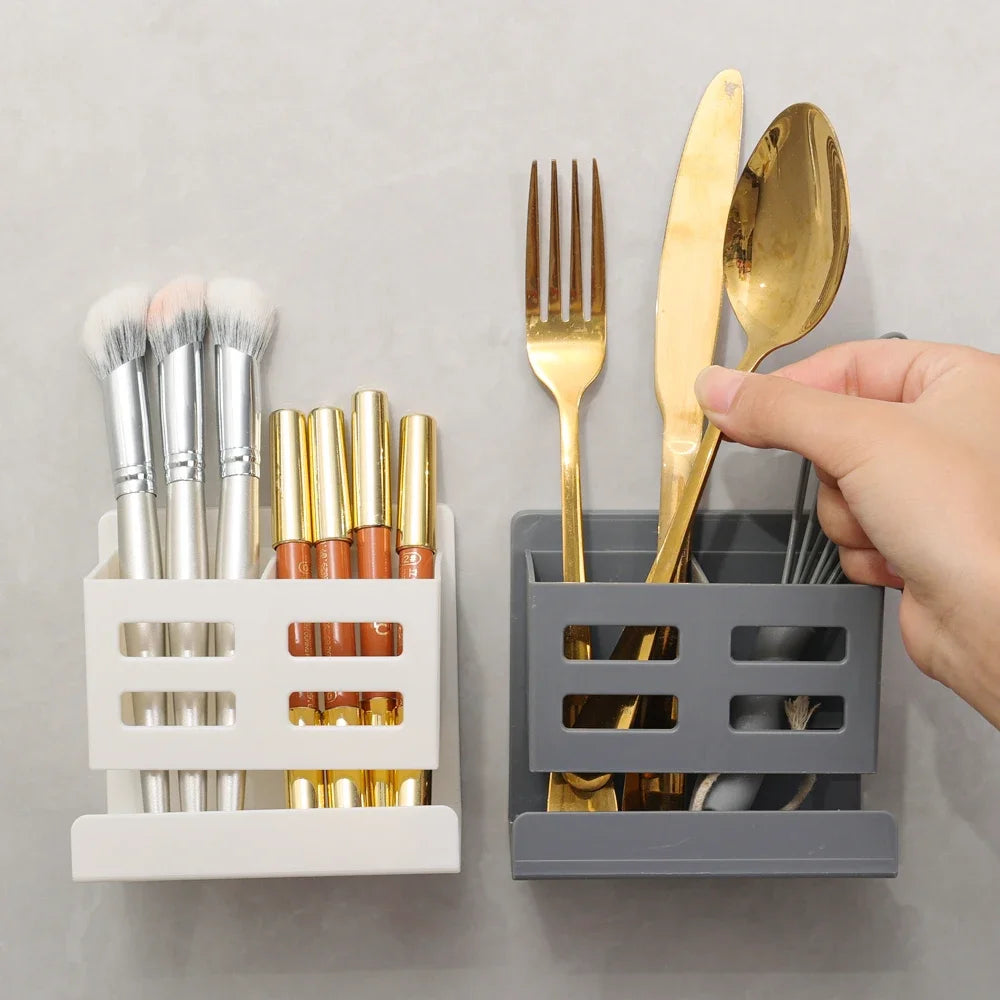 Hole-Free Wall-Mounted Bathroom Storage Rack