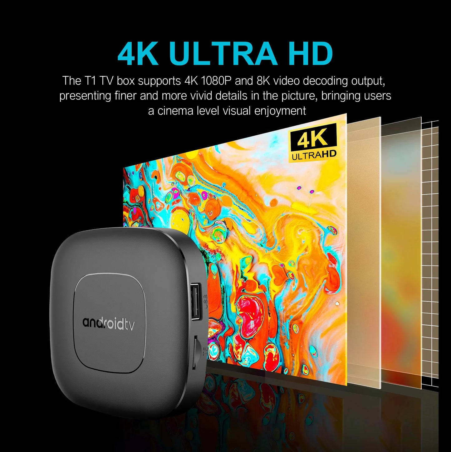 Mortal T1 WiFi 6 Smart TV Box Android 14 – 4K Support