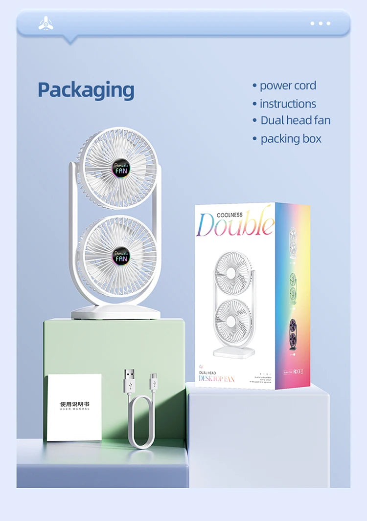 USB Rechargeable Portable Desktop Fan – Rotatable Design