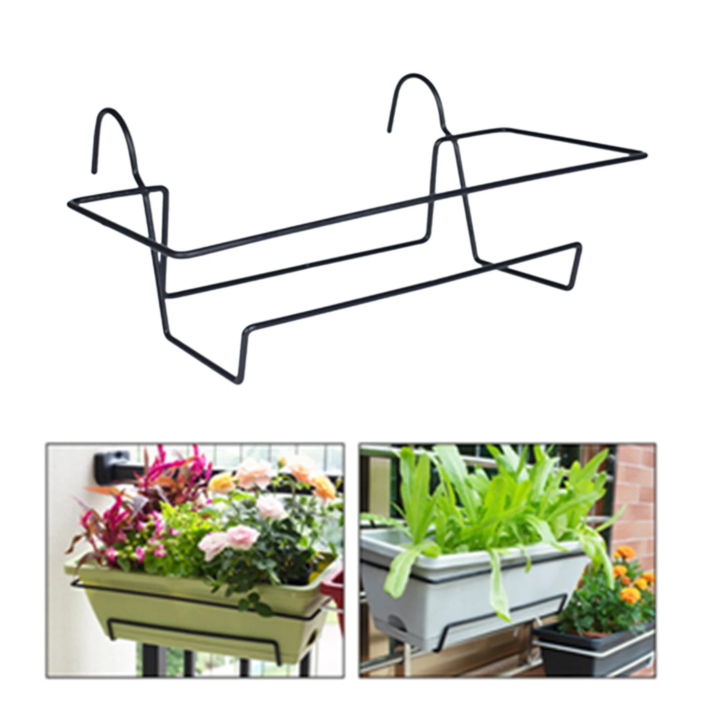 Railing & Window Box Flower Pot for Garden & Yard