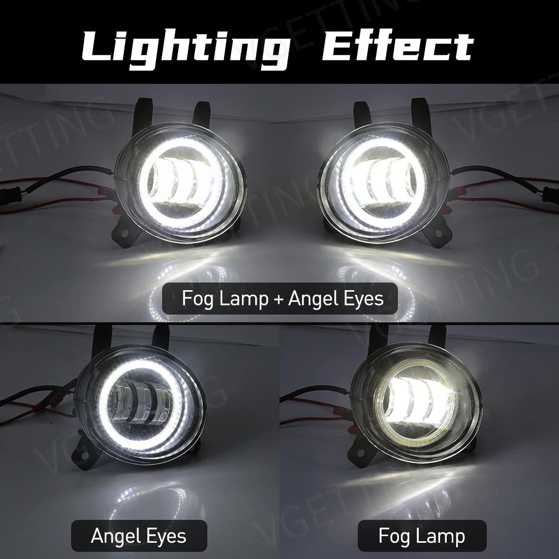 2PCS LED Angel Eye Fog Lamps