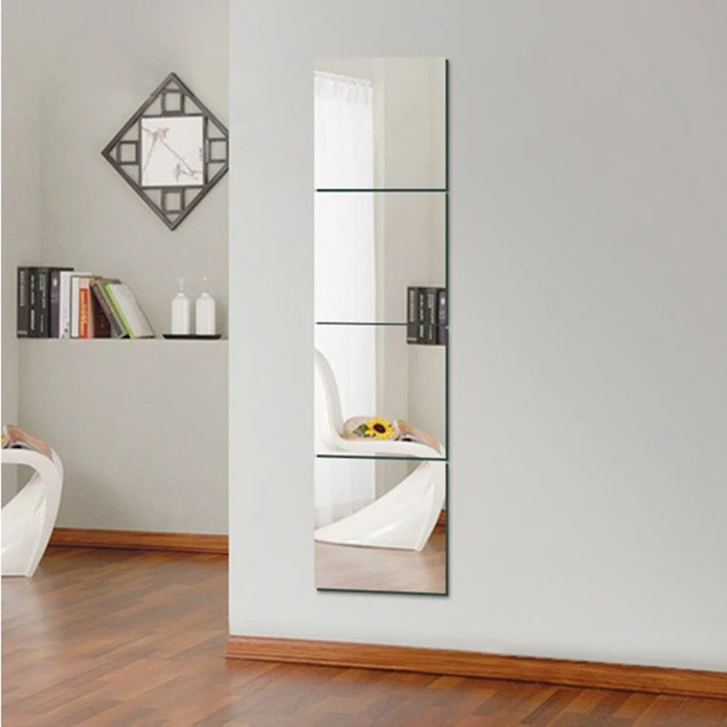 4PCS 3D Self-Adhesive Mirror Wall Stickers