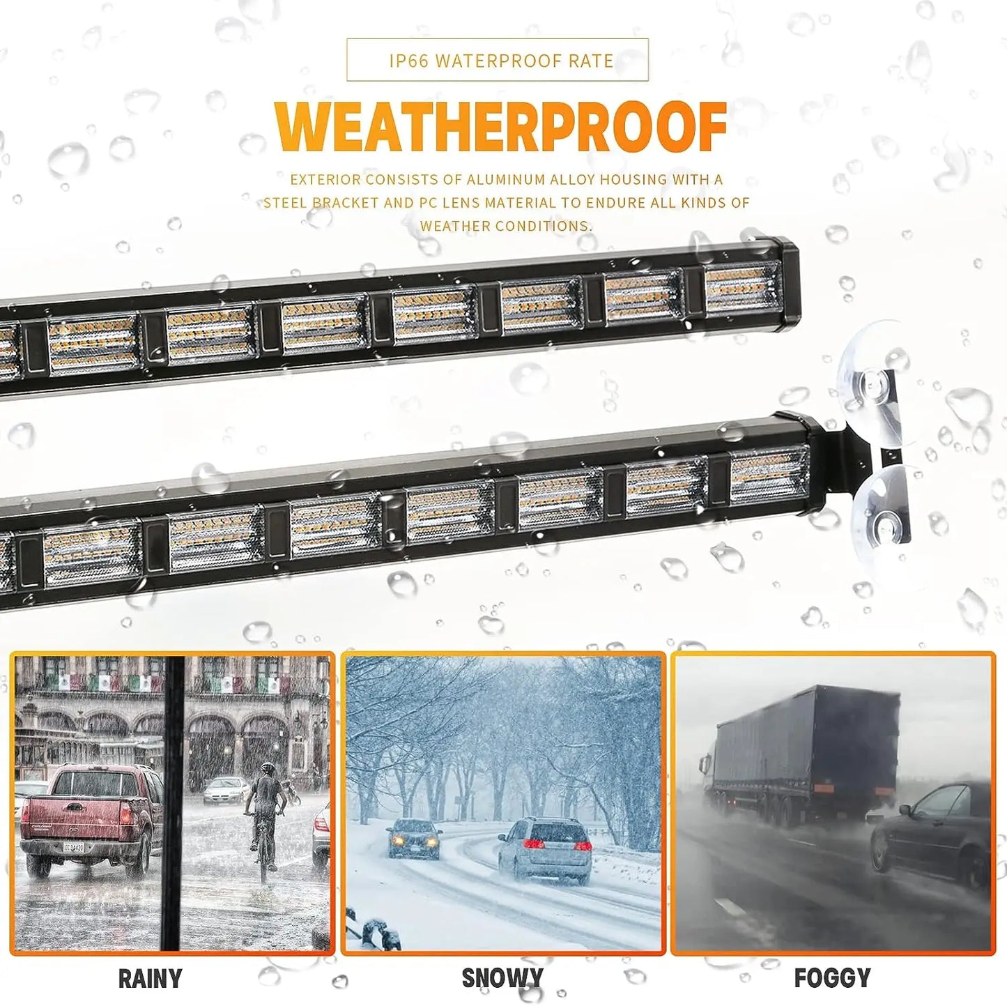 2-in-1 162 LED Windshield Strobe Warning Light