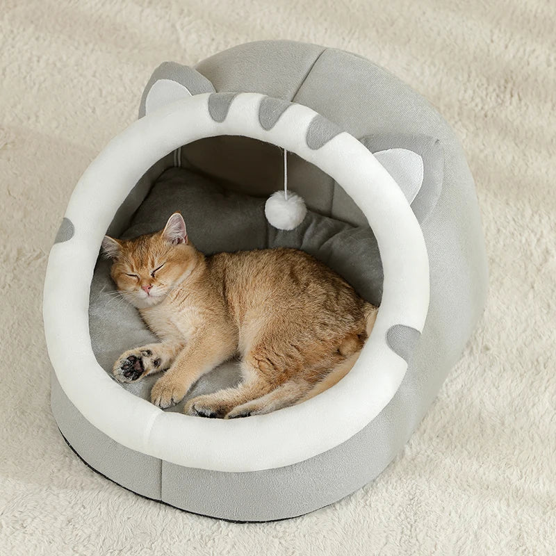 Kitten Cave Cushion & Pet Sleeping Basket