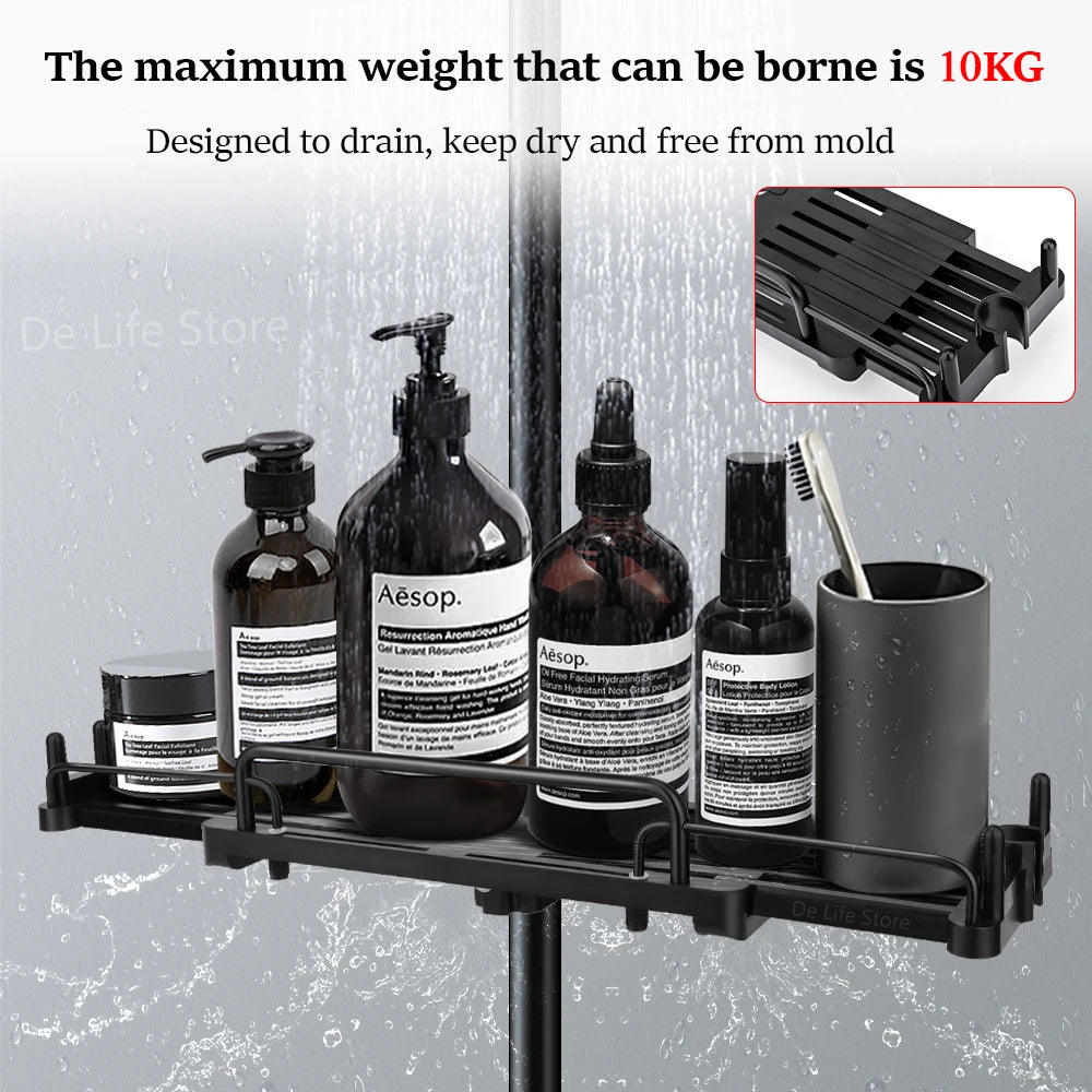 Extendable Drill-Free Shower Shelf – Bathroom Storage Holder