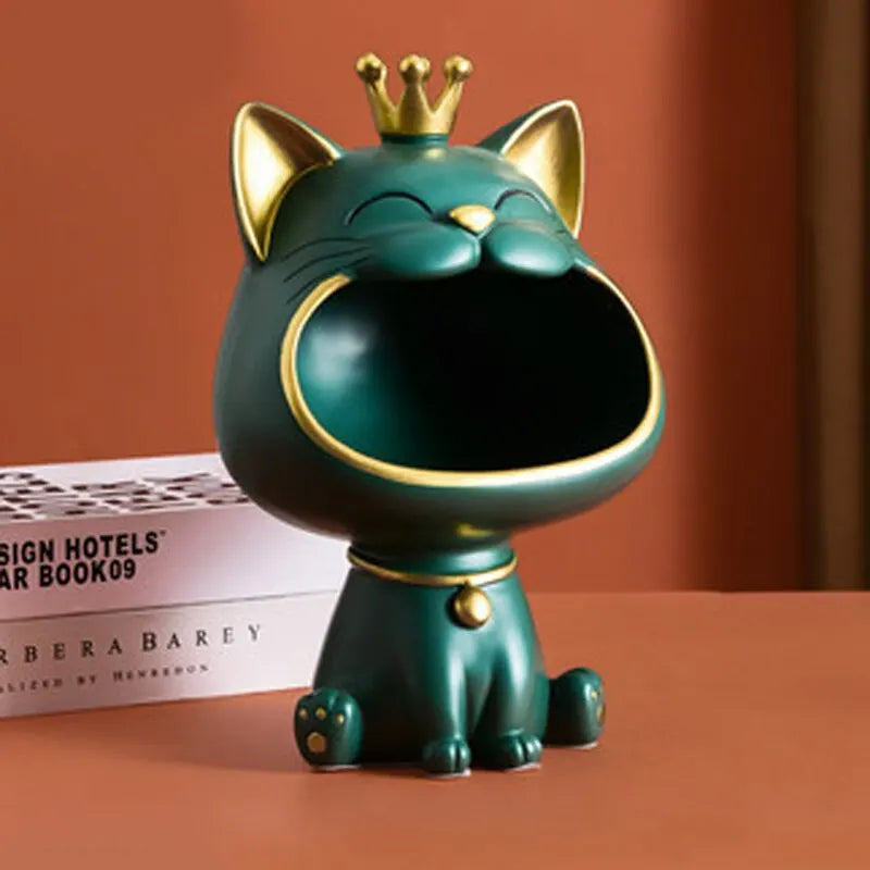Decorative Cat Sculpture & Storage Ornament
