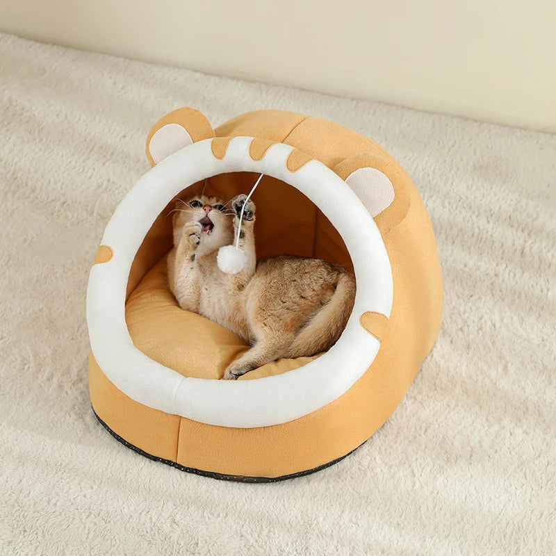 Kitten Cave Cushion & Pet Sleeping Basket