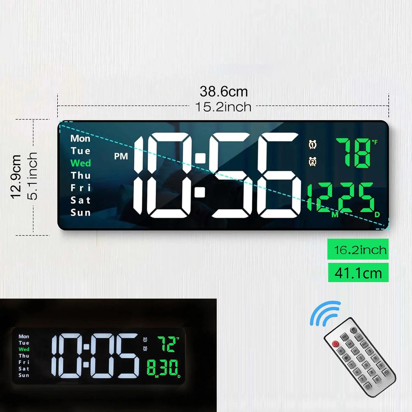 16.2" Large Digital Wall Clock