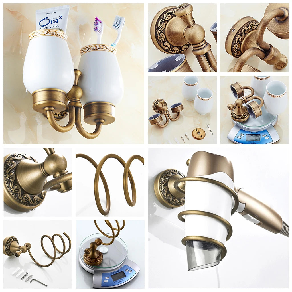 Antique Bronze Bathroom Accessories Set