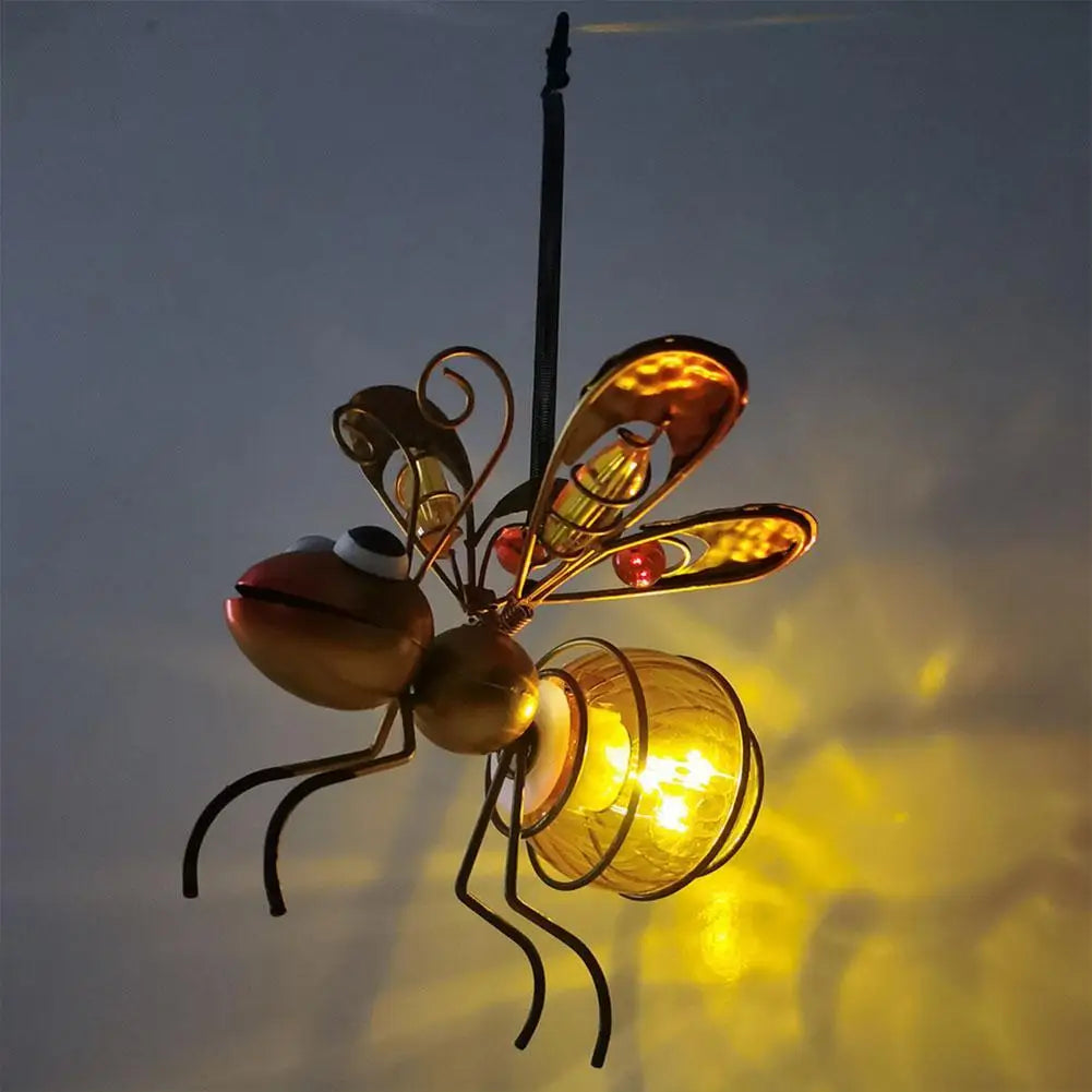 Waterproof Hanging Solar Insect Statue with Fairy Light