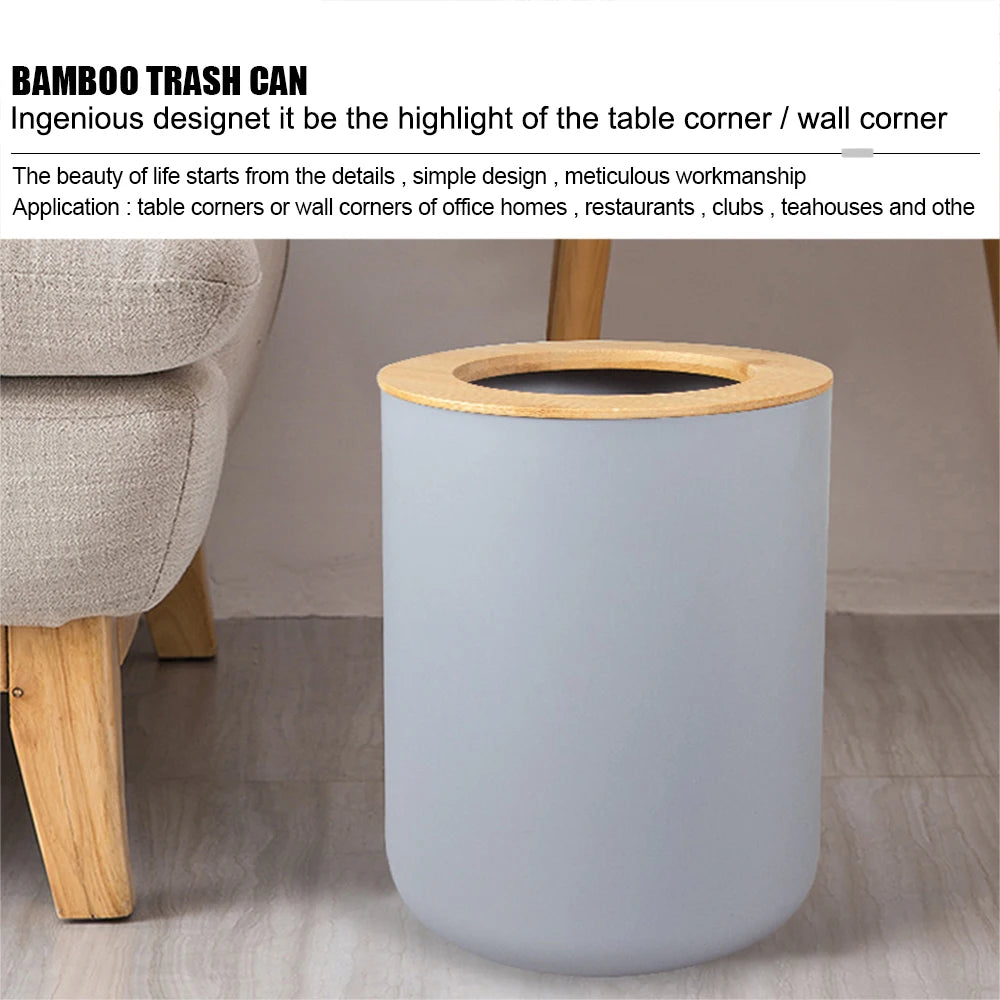 6-Piece Bamboo & Plastic Bathroom Storage Set