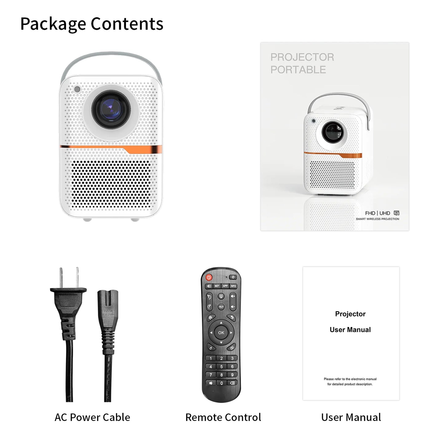 Mini Projector 4K 1080P Android – 300 ANSI WiFi