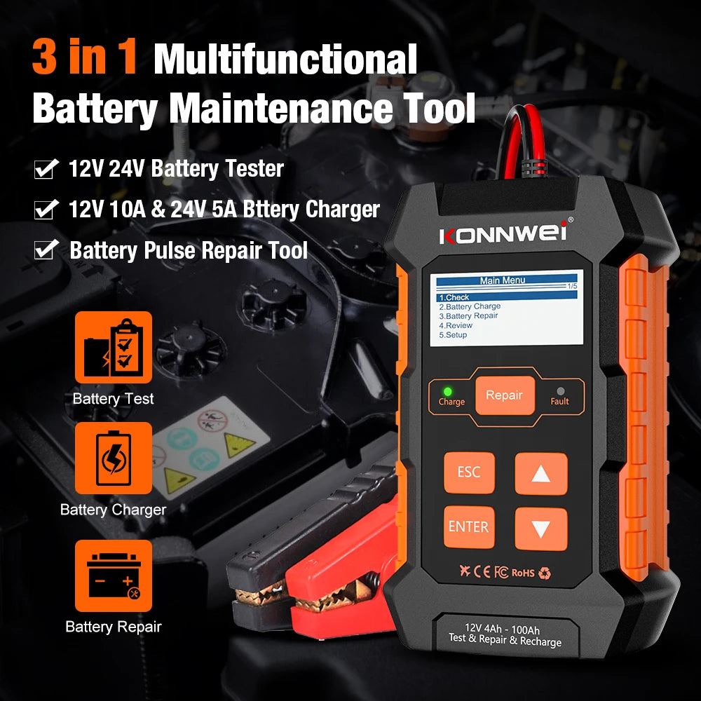 Automatic Battery Tester & Pulse Repair Tool
