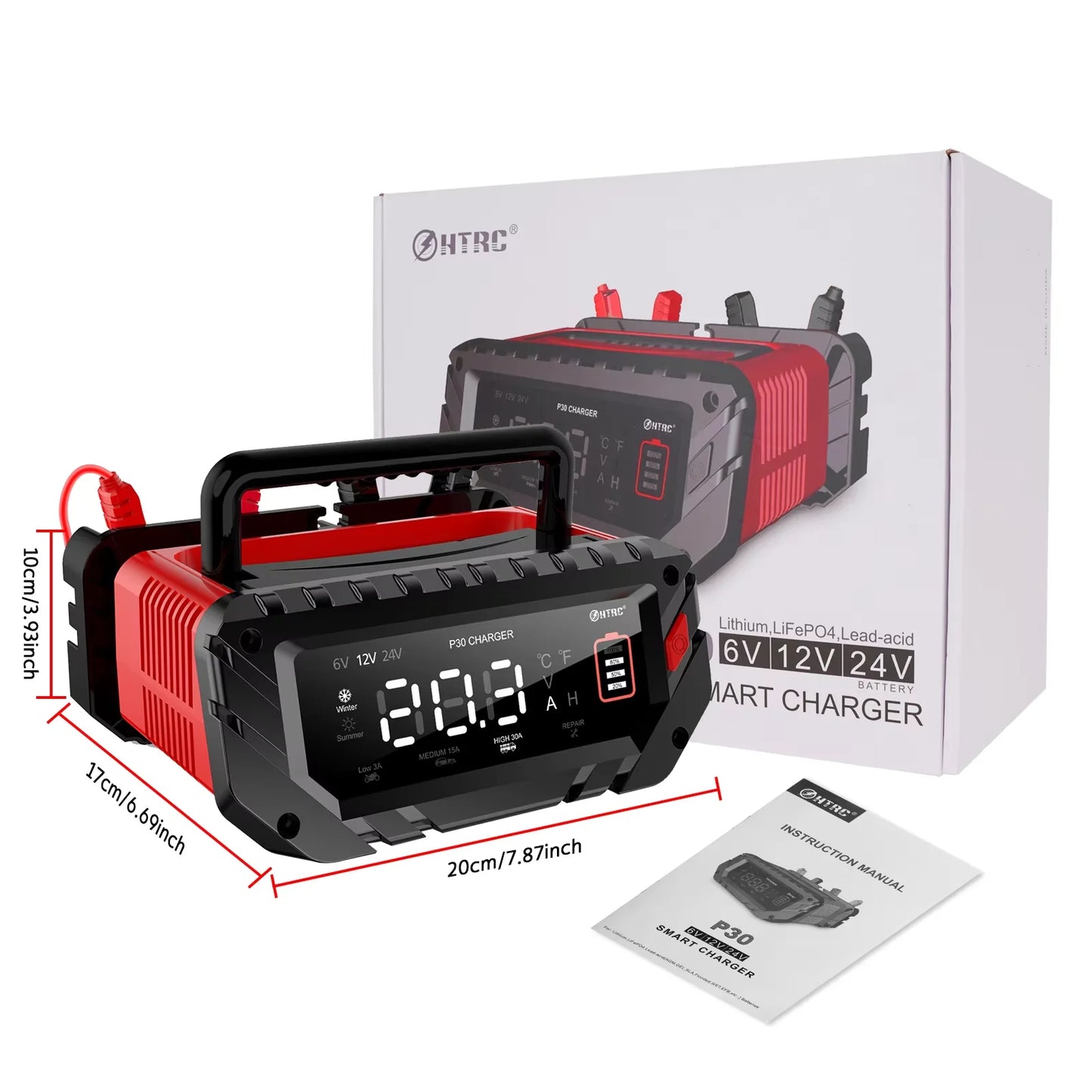 12V/24V Smart Battery Charger for AGM, GEL & LiFePO4