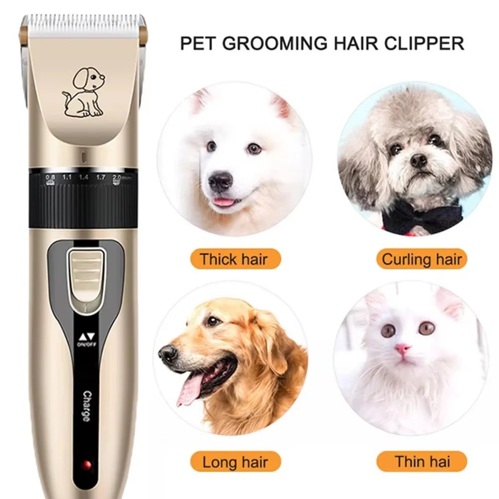 Professional Low-Noise Pet Hair Trimmer & Shaver Set