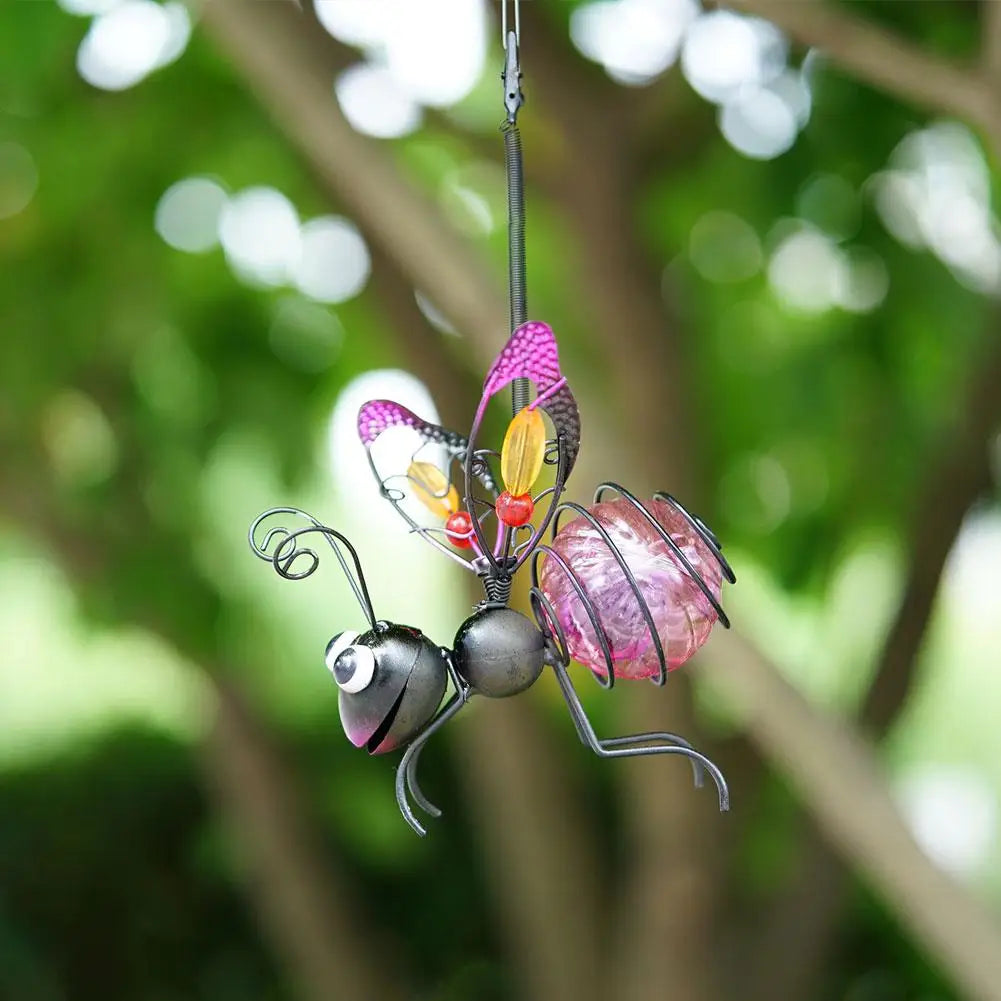Waterproof Hanging Solar Insect Statue with Fairy Light