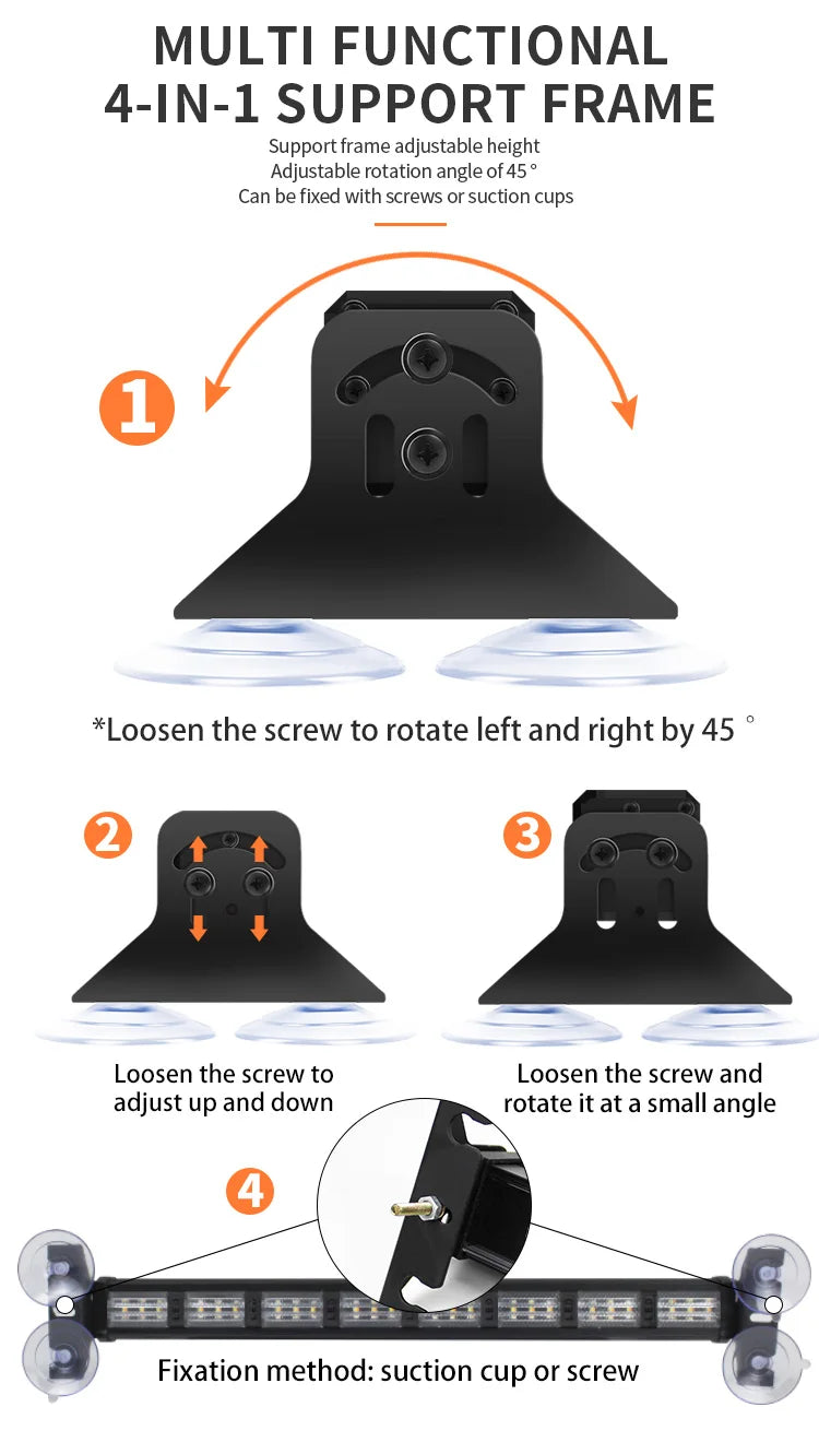 2-in-1 162 LED Windshield Strobe Warning Light