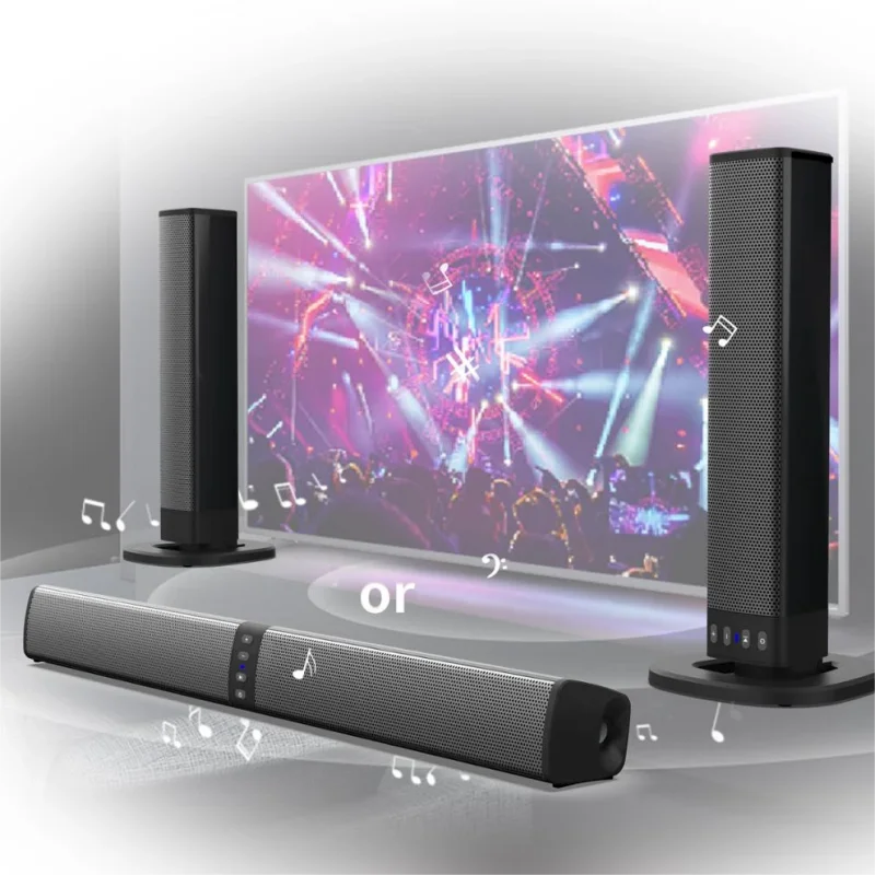Powerful Wireless Soundbar with Subwoofer for TV & PC