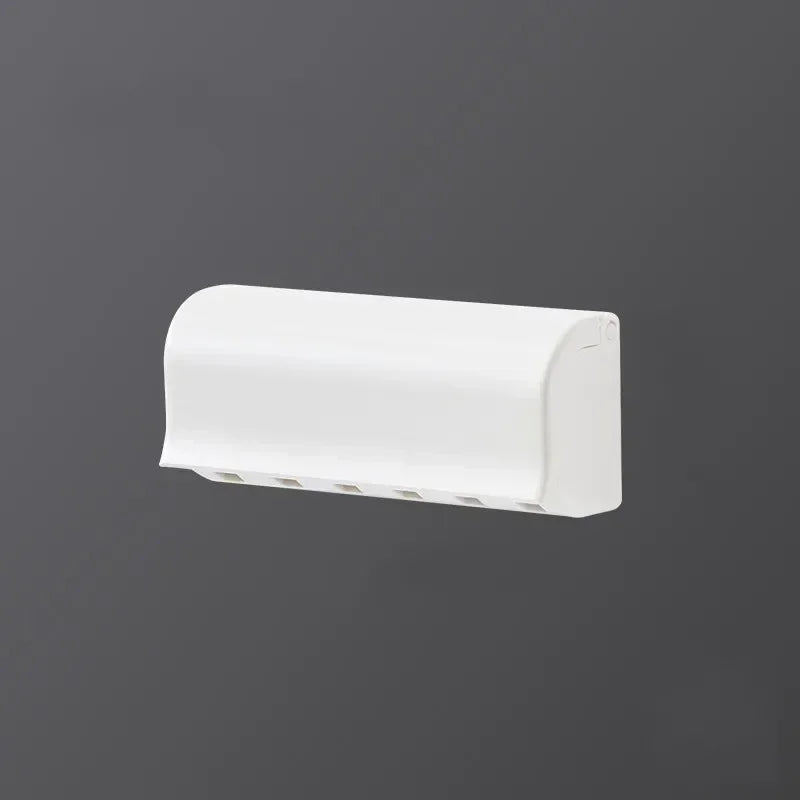 Six-Hole Adhesive Toothbrush Holder – Detachable & Washable