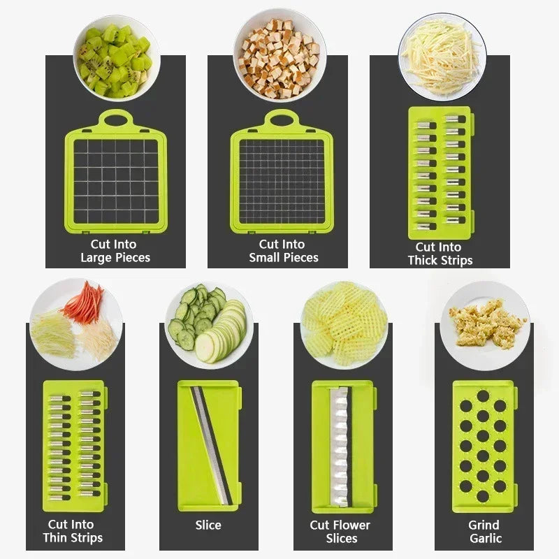 14/16-in-1 Multifunctional Vegetable Chopper & Slicer
