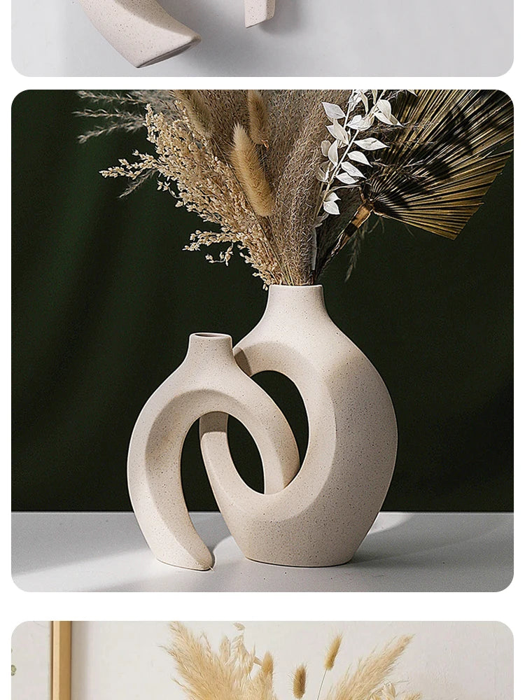 European Ceramic Vase Set