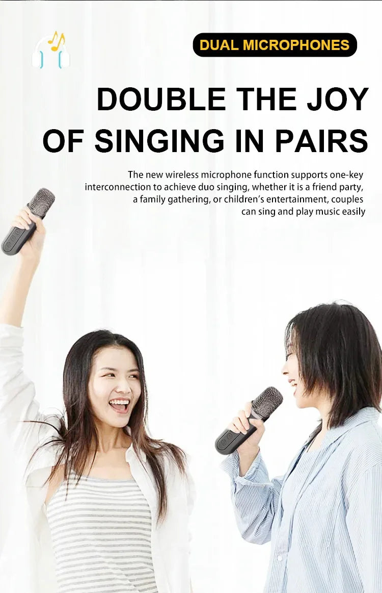 Portable Dual Microphone Karaoke Machine