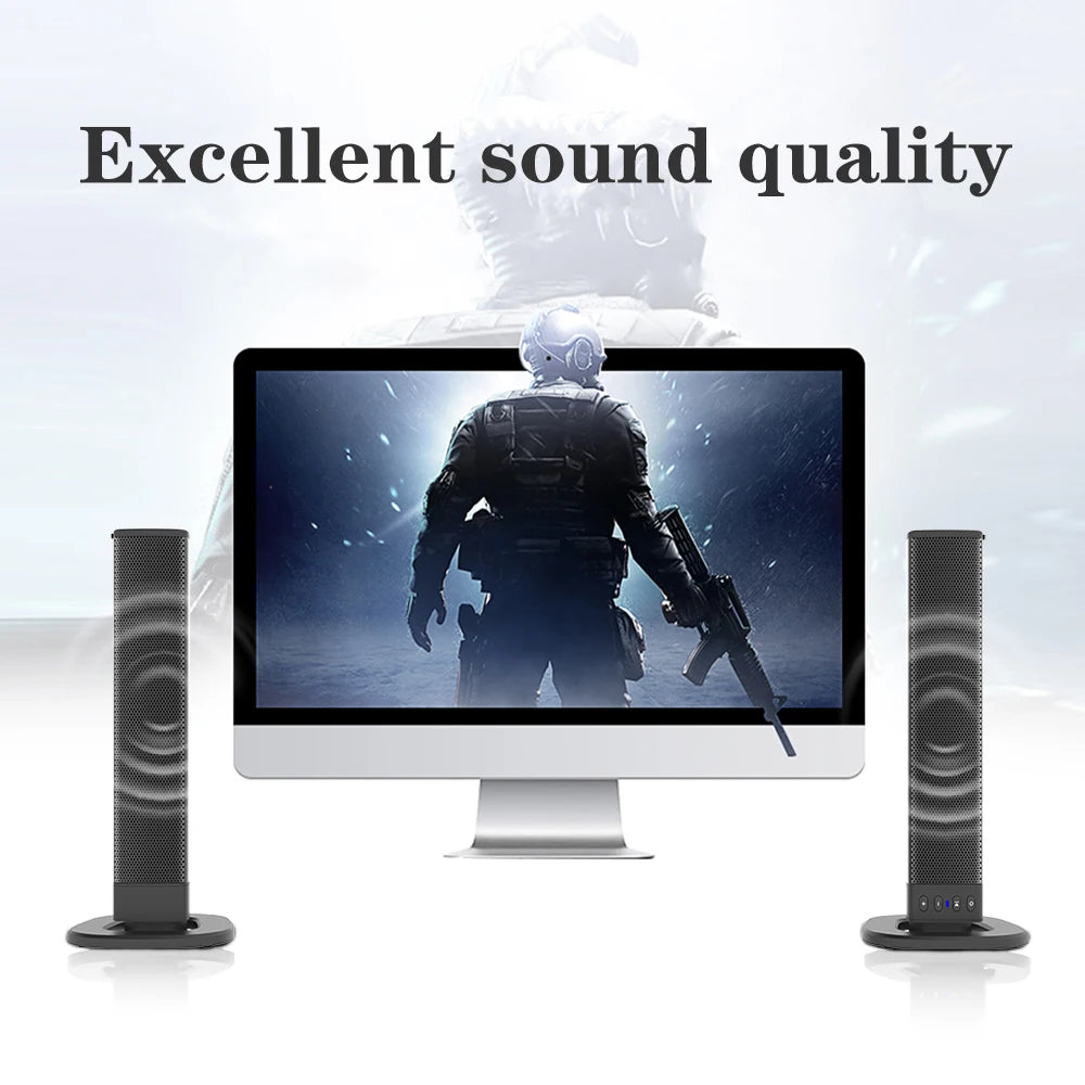 Powerful Wireless Soundbar with Subwoofer for TV & PC